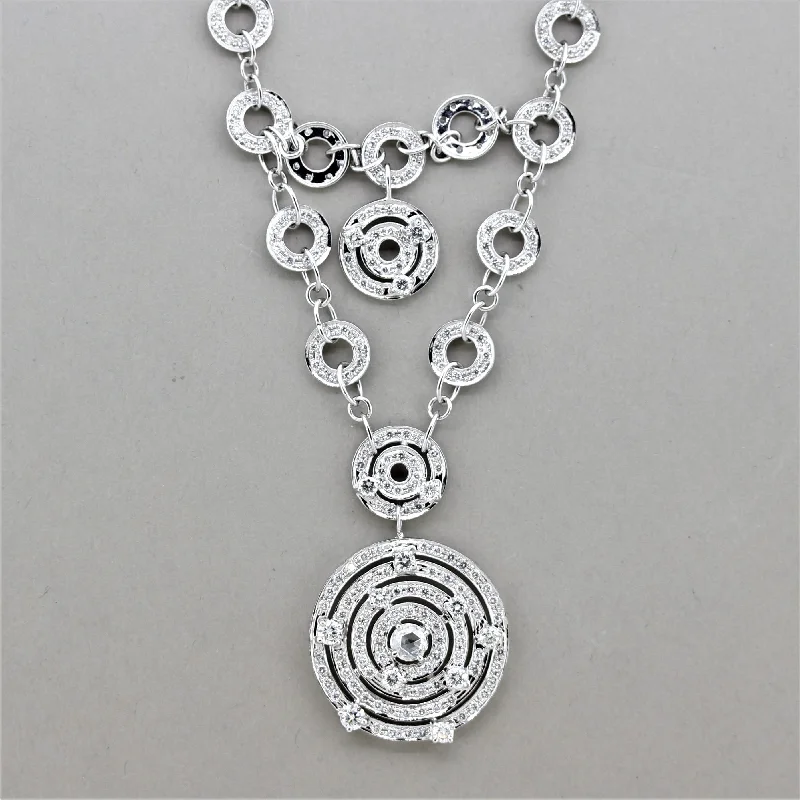 chunky necklaces for women -Diamond Multi-Circle Gold Drop Necklace