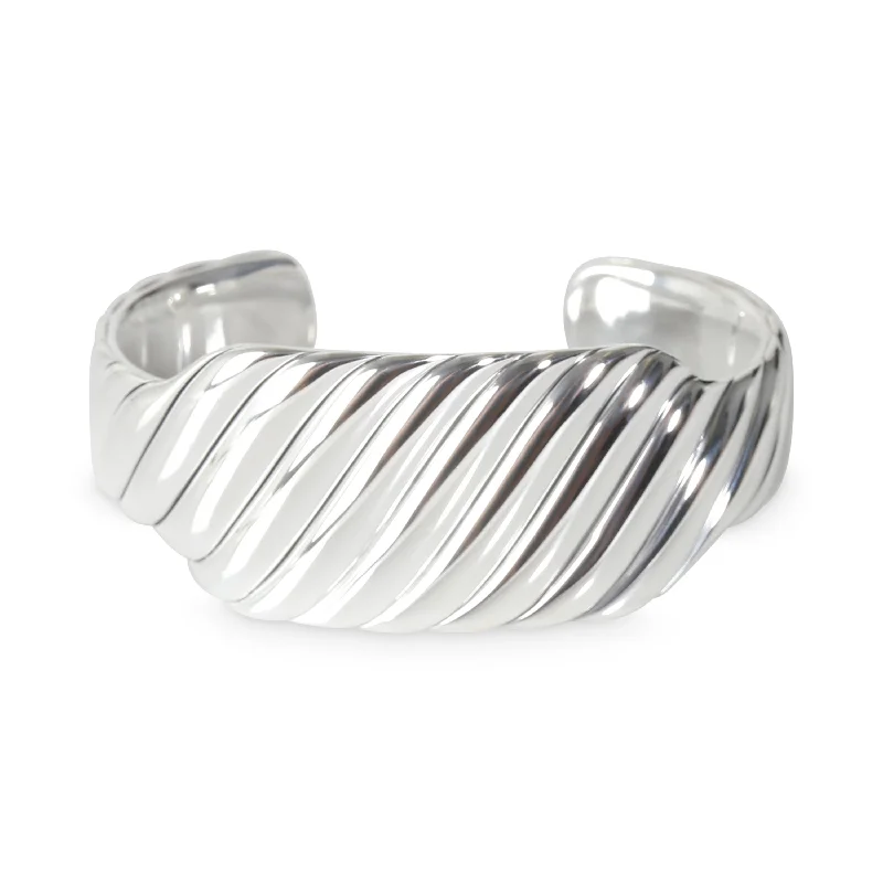 custom bracelet sets for women -David Yurman Sculpted Cable Contour Cuff Bracelet