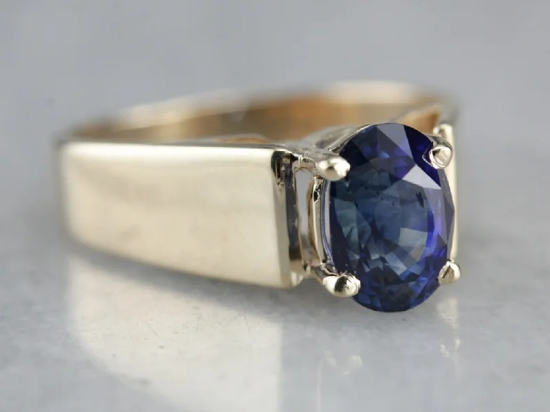 Modern Sapphire Solitaire Ring