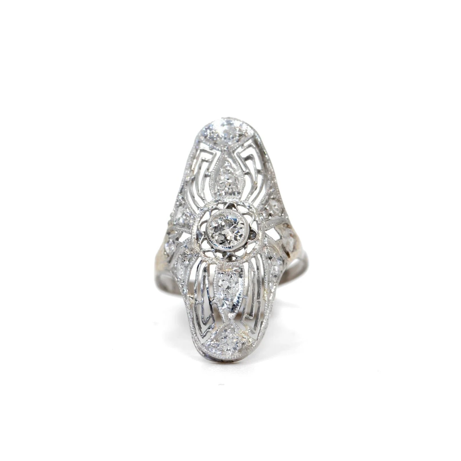 elegant diamond rings -Vintage Filigree Engagement Ring