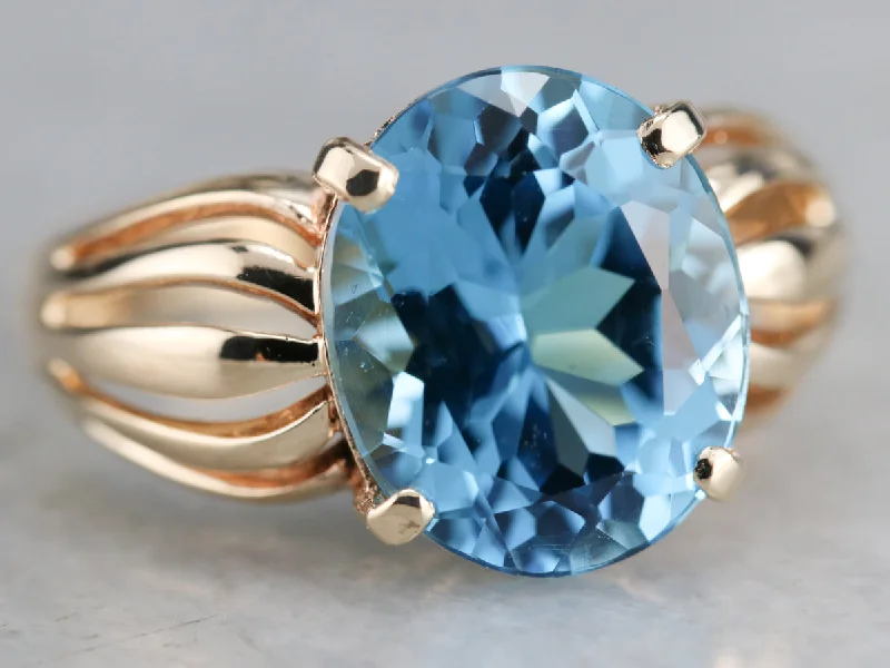 Blue Topaz Statement Ring