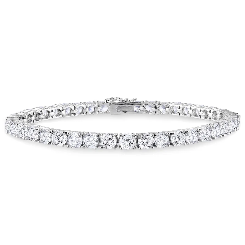 silver eternity rings for women -Mimi & Max 18 4/5ct TGW Cubic Zirconia Tennis Bracelet in Sterling Silver