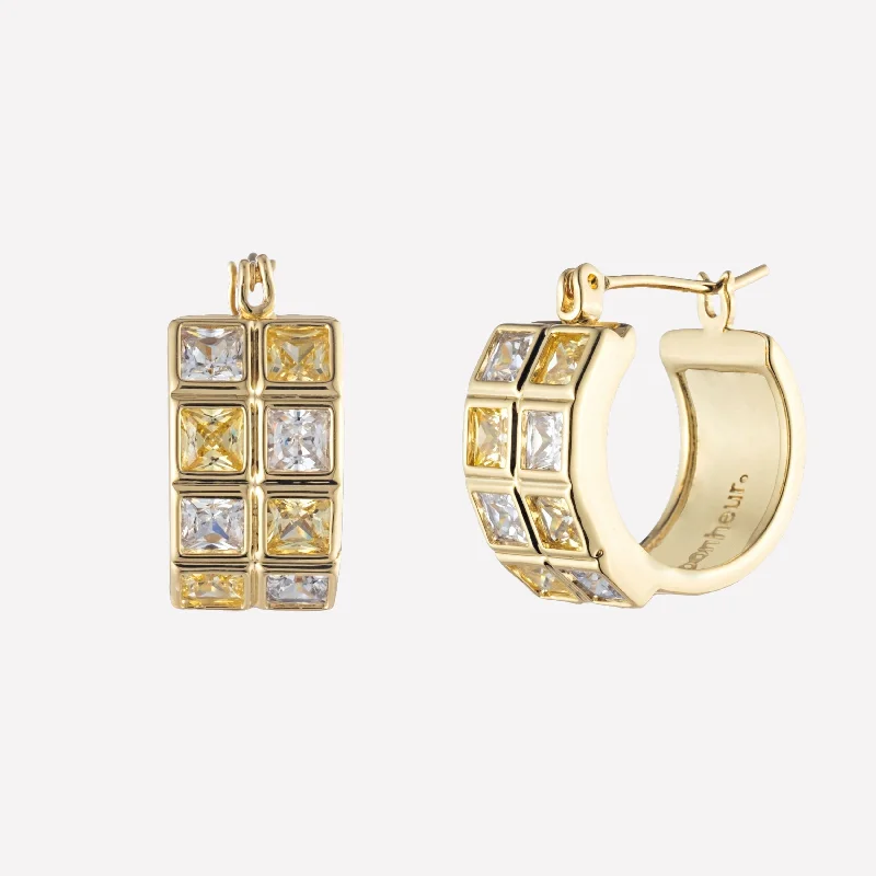 statement earrings with pearls -Astor Chunky Huggie Hoop Earrings