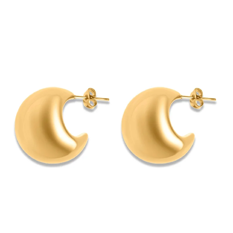 custom designed earrings for women -Gold Dome Studs