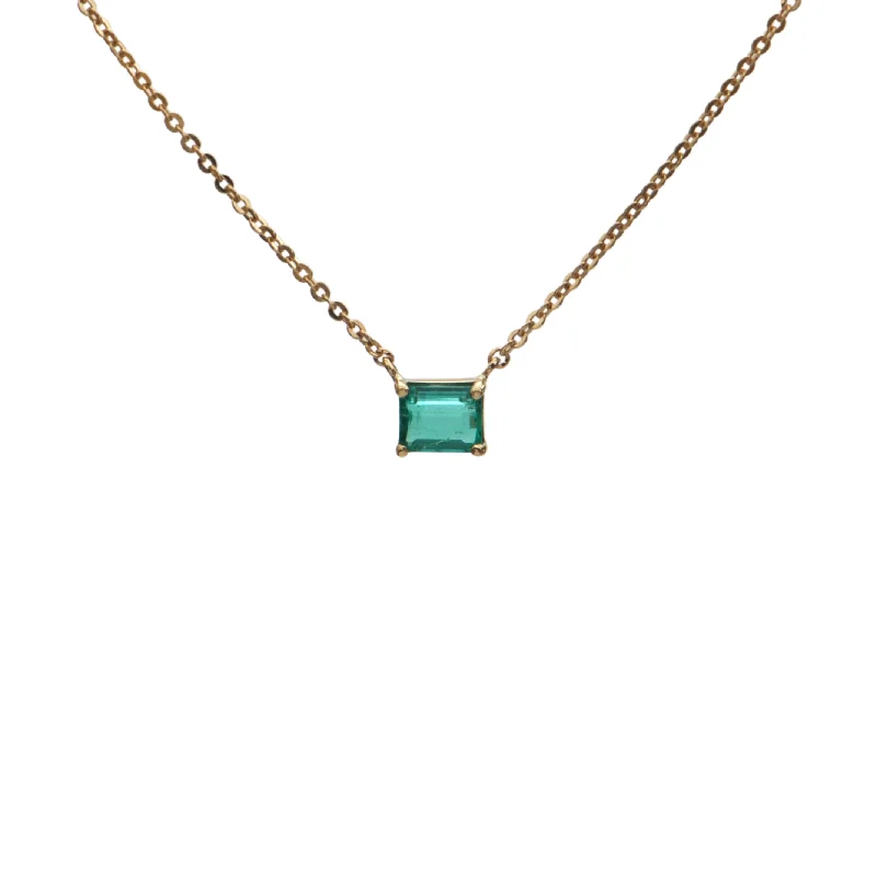 engagement necklaces for women -Daisy Exclusive Emerald 18K Yellow Gold Necklace