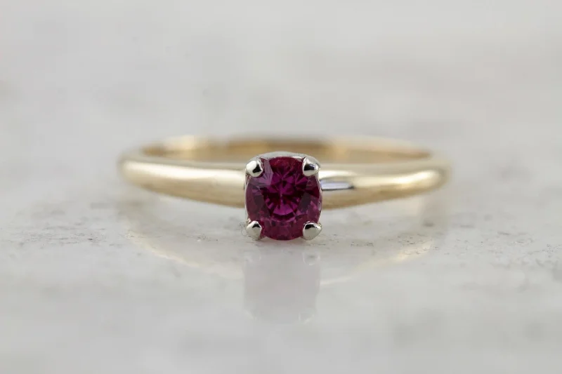 colorful gemstone engagement rings -Berry Pink Engagement, Pink Sapphire Solitaire Engagement Ring