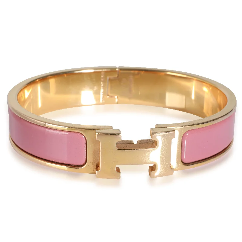 trendy rings for women -Hermès Clic H  in Rose Velour, PM