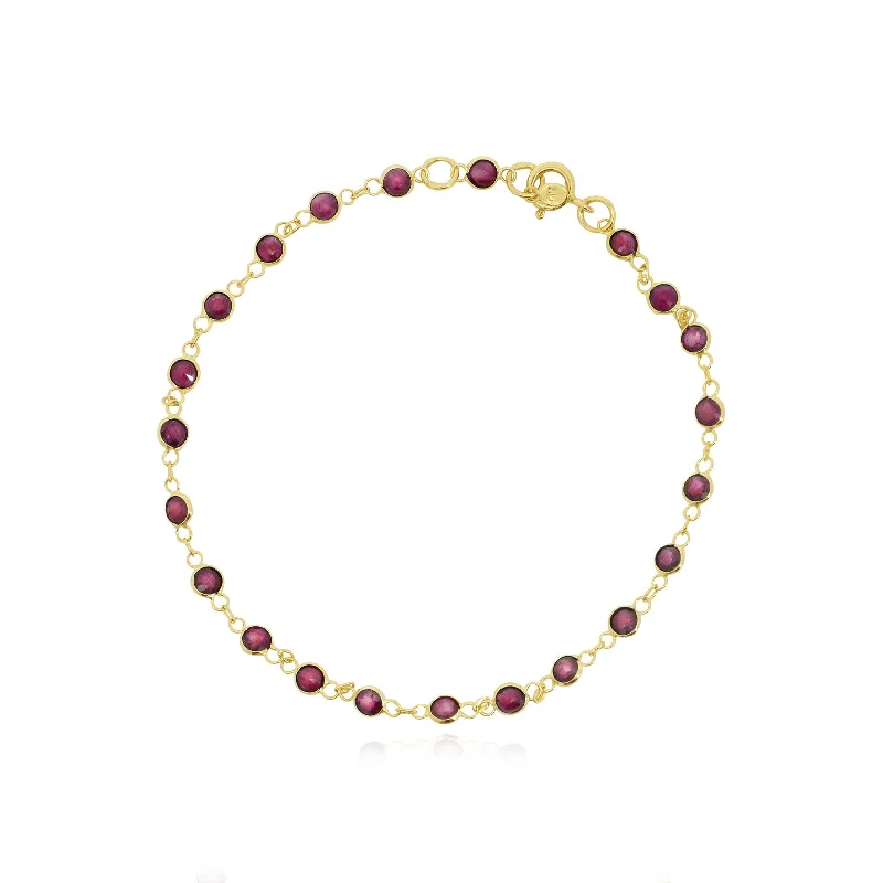 luxury bangles for women -Ruby Bezel Bracelet