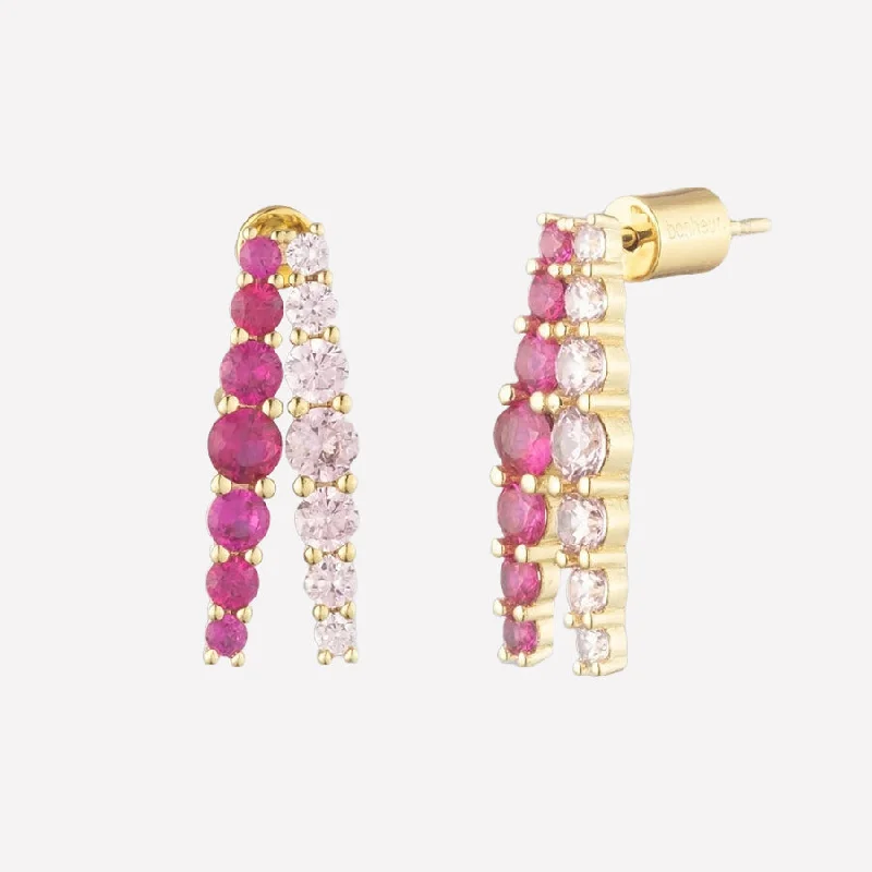 pearl earrings for women -Séraphine Double Hoop Earrings