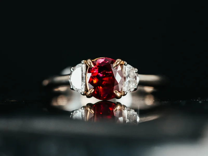 14k White Gold Ruby and Diamond Ring