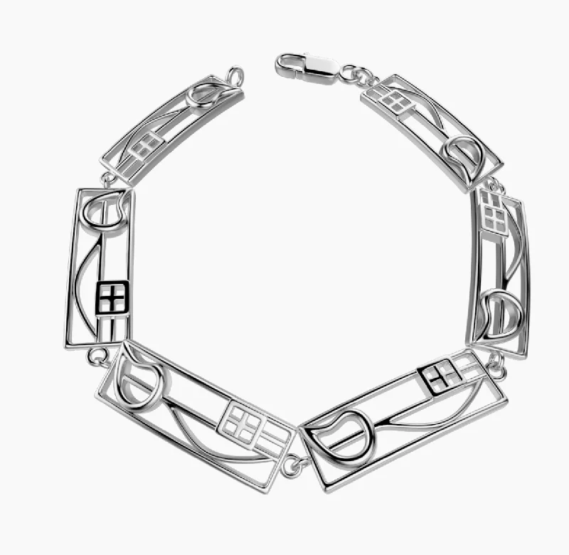 handmade charm bangles -Sterling Silver Mackintosh Bracelet -B521