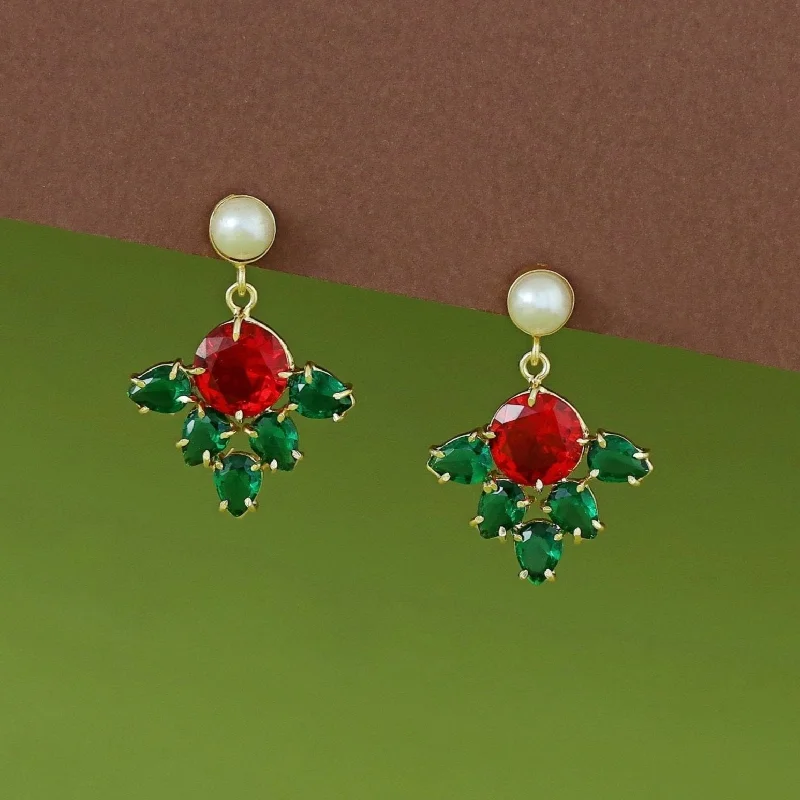 fashionable drop earrings -Darya Glossy Pearl Earring