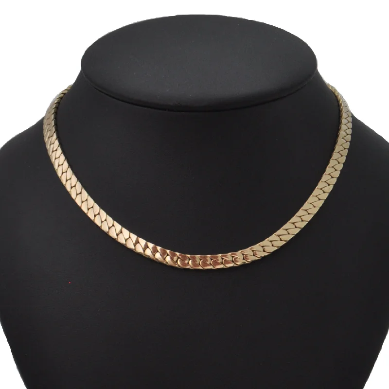 silver chain necklaces for women -Birks 14K Yellow Gold Heavy Curb Link Collar Necklace