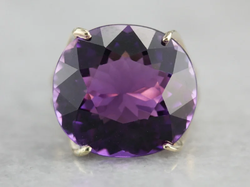 Mid Century Amethyst Cocktail Ring