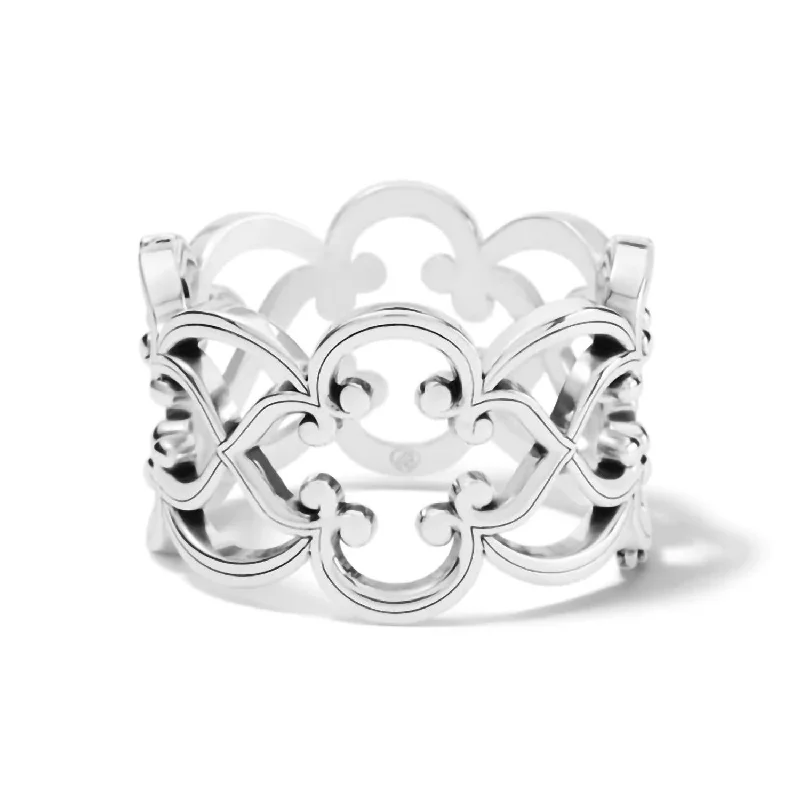 handmade rings for women -Women's Toledo Wide Hinged Bangle In Silver