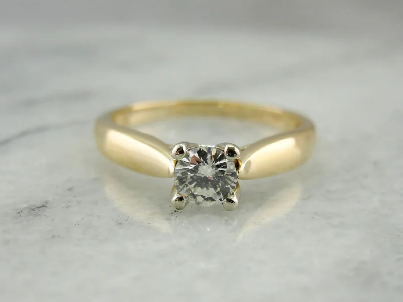 contemporary engagement rings -Contemporary Diamond Engagement Ring, Diamond Solitaire with Diamond Studded Prongs