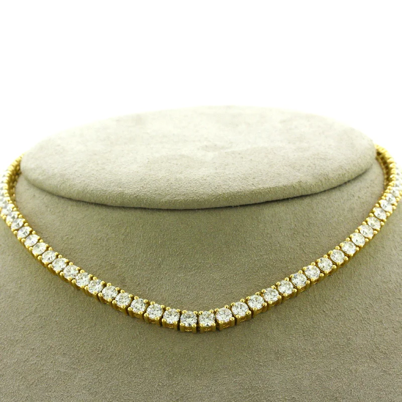 bridal necklaces for women -Diamond Gold Choker Tennis Necklace, 13 inches