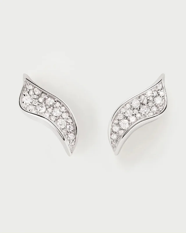 statement diamond earrings for women -Diamonds and white gold Violet earrings