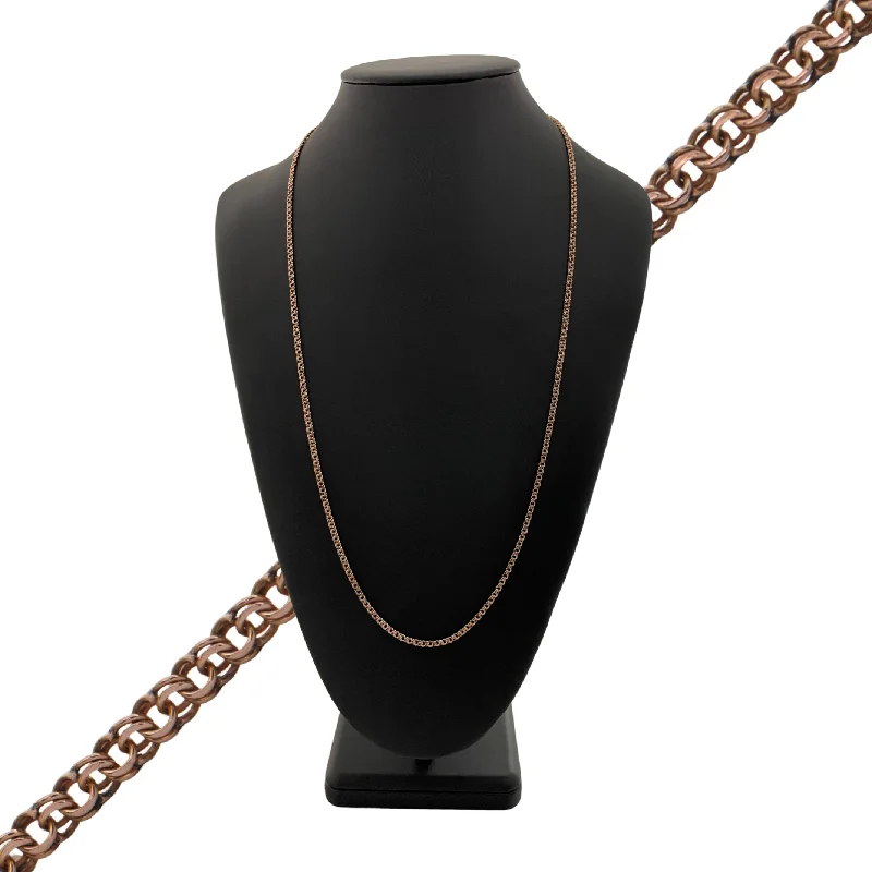 vintage necklaces for women -Vintage Egyptian 30" Rose Gold Fancy Link Necklace