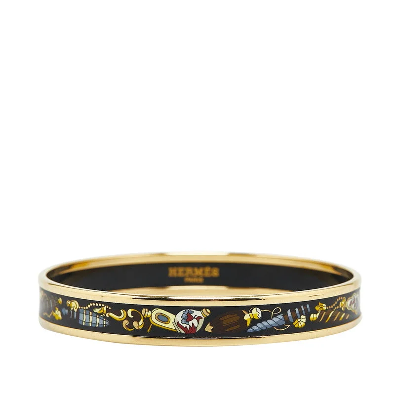 women’s ruby rings -Hermes Enamel PM Cloisonne Bangle Gold