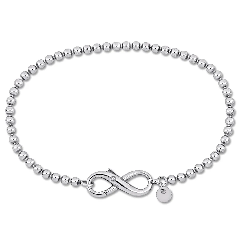 gold rings for women -Mimi & Max Ball Link Bracelet w/ Infinity Clasp in Sterling Silver - 7.5 in.