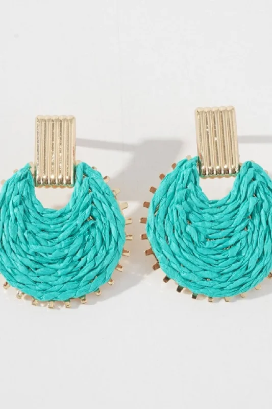 small earrings for women -Rose Raffia Earrings