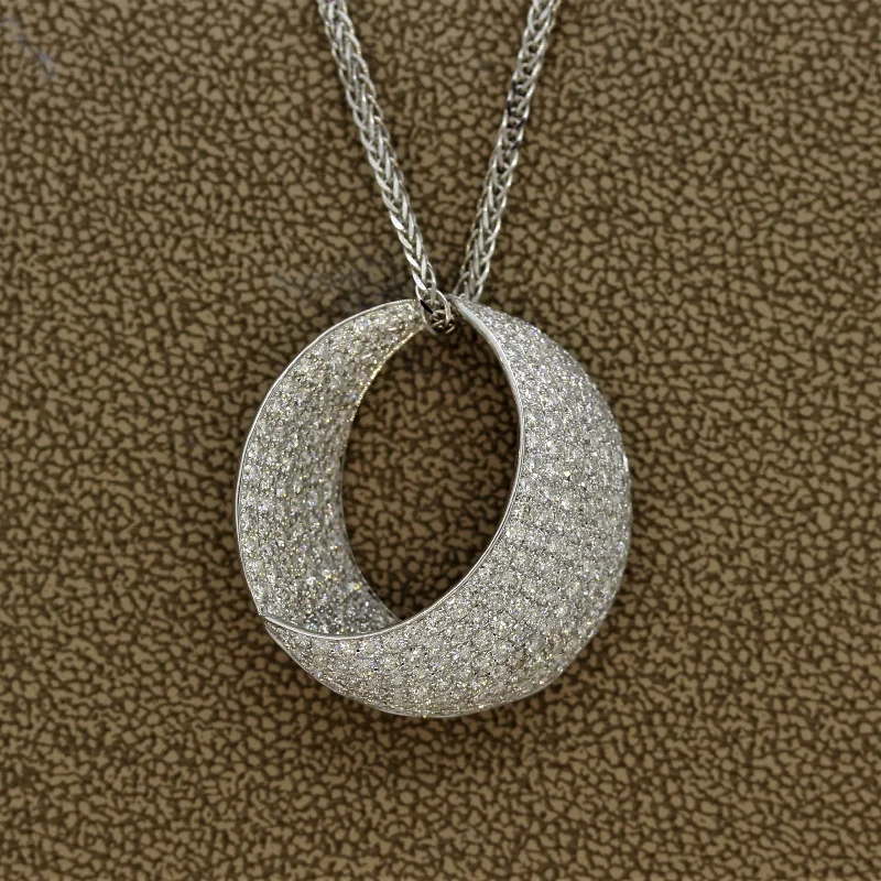 custom necklaces for women -Diamond Gold Crescent Pendant