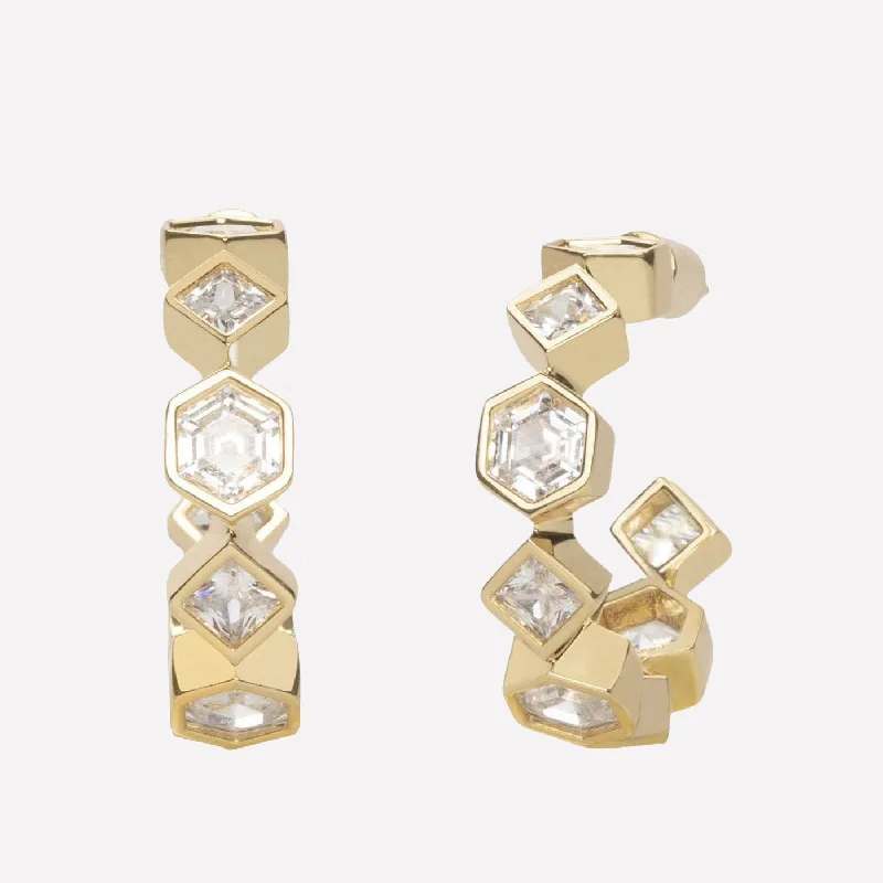 women’s bold earrings -Milou Bezel-Set Earrings