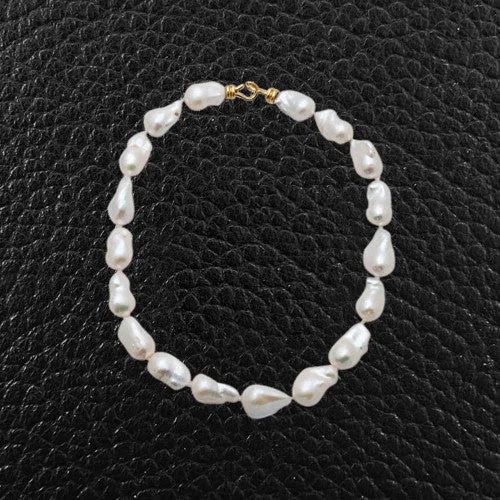 bridal shower necklaces for women -Baroque Pearl Strand Necklace