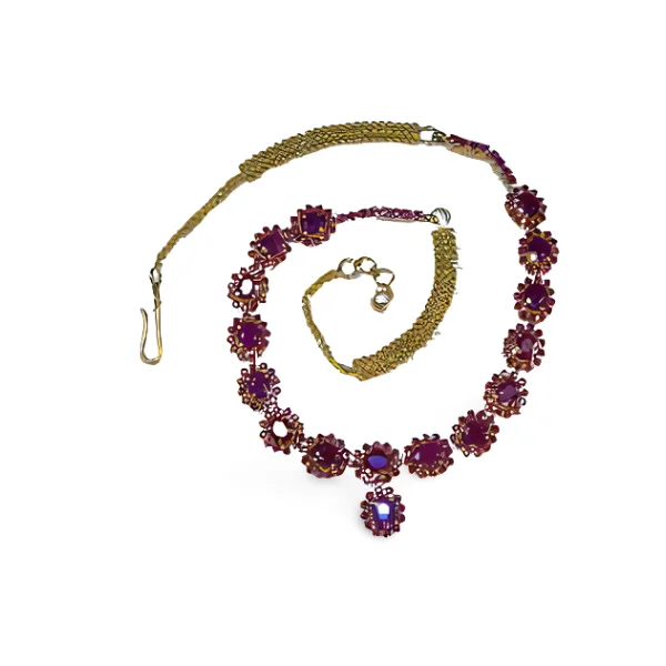 heart-shaped pendant necklaces for women -Magnificent Estate 24K 22K Yellow Gold 40 Carat Ruby Rubies Necklace