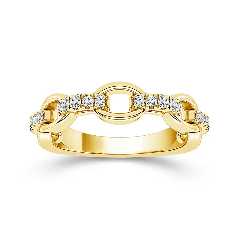 1/5 Ctw Diamond Link Ring in 14 Karat Yellow Gold