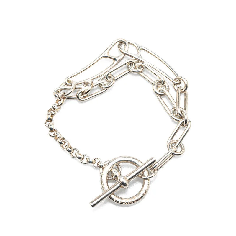 high-end engagement rings -Hermes Silver Chain D'Ancre Punk Bracelet