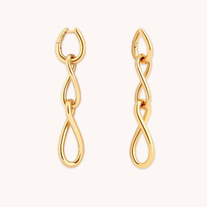 gold earrings for women -Infinite Drop Stud Earrings in Gold