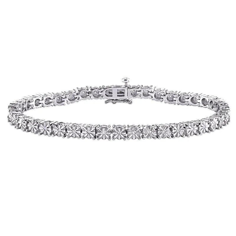 unique gold rings -Mimi & Max 1/4ct TW Diamond Tennis Bracelet in Sterling Silver