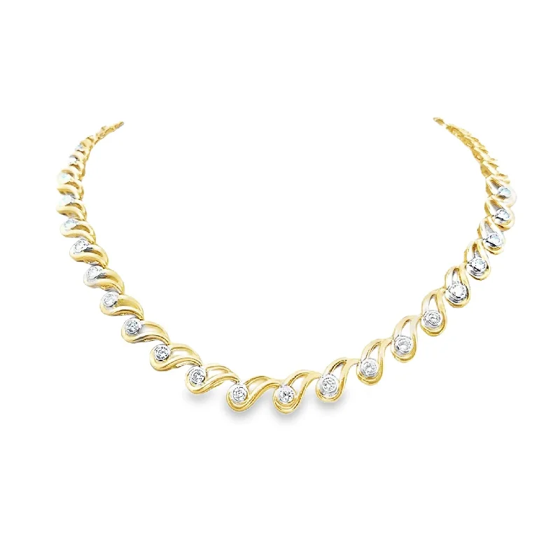 custom necklaces for women -6.82 Carat Diamond 18k Yellow Gold Necklace