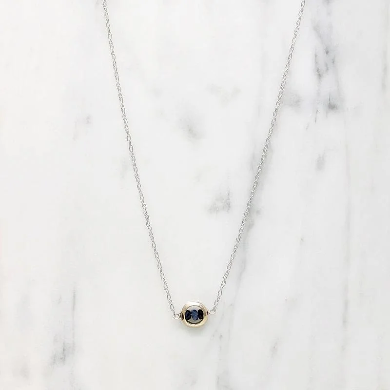 symbolic necklaces for women -Sapphires in White Gold "O" Necklace by brunet