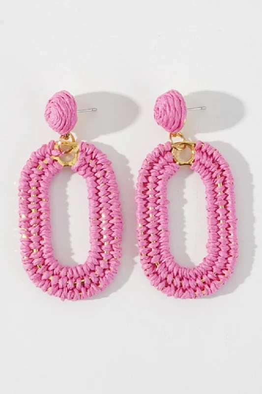 gemstone earrings for women -Lily Raffia Earrings