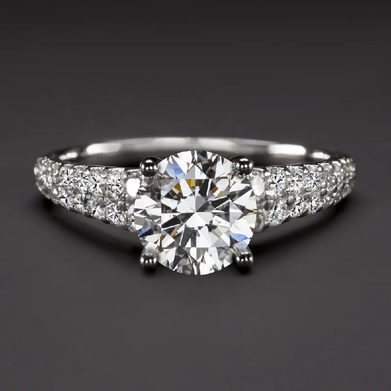 engagement rings with diamonds -1.5ct CERTIFIED I SI2 DIAMOND ENGAGEMENT RING EXCELLENT CUT ROUND TAPERED SHANK