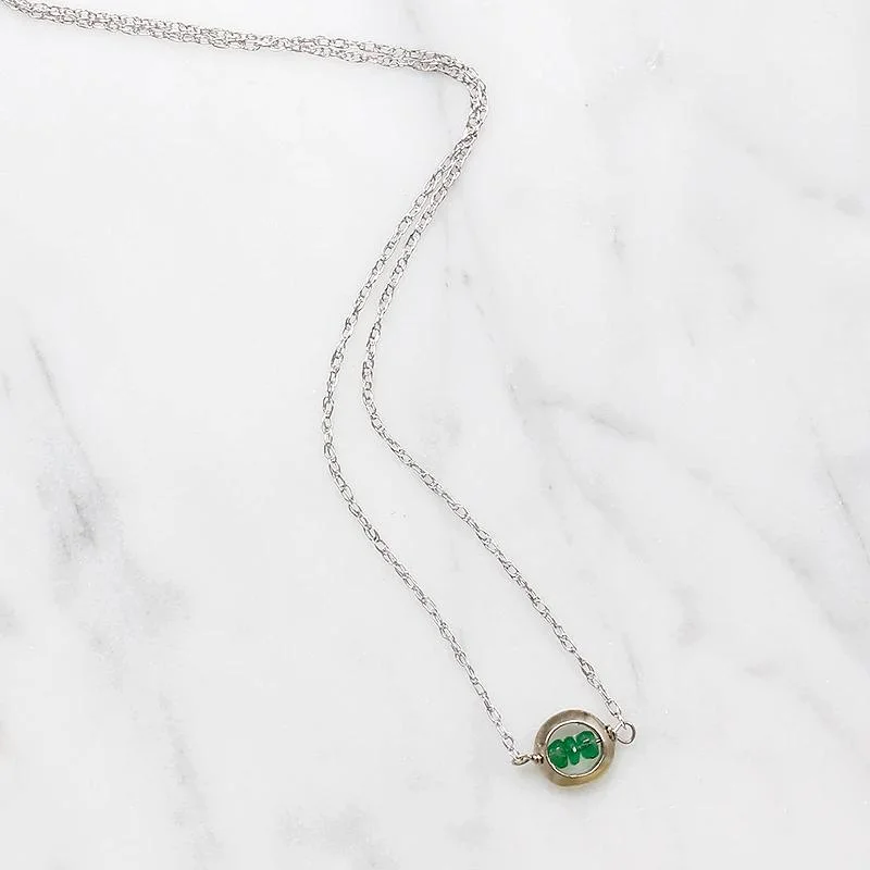 luxury pendant necklaces for women -Verdant Emerald in White Gold "O" Necklace by brunet