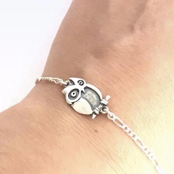 silver stackable rings -Owl Bracelet - 32EB