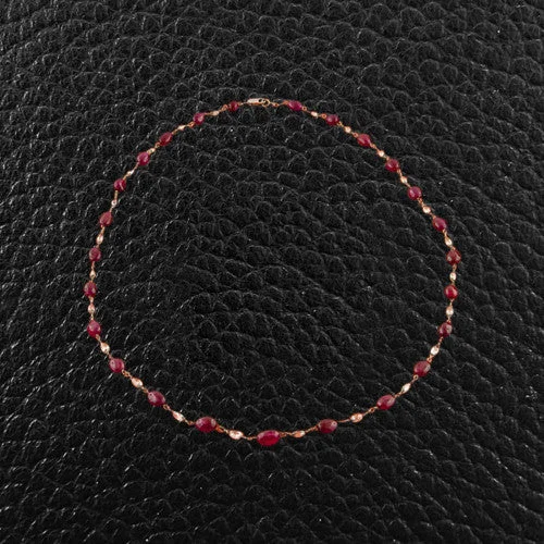 cute necklaces for women -Ruby & Diamond Necklace