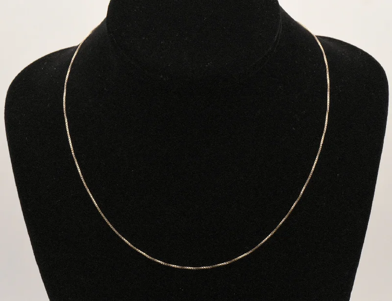 stylish necklaces for women -Vintage Gold Tone Sterling Silver Italian Box Link Chain Necklace - 18"