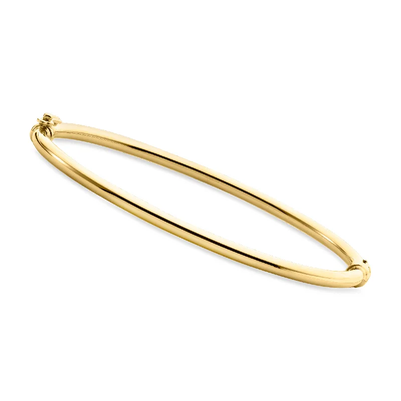 classic solitaire rings -Canaria Italian 10kt Yellow Gold Polished Bangle Bracelet