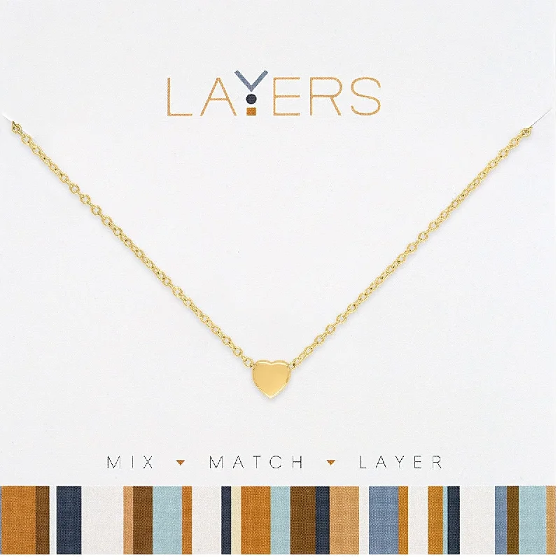 sophisticated necklaces for women -Gold Heart Layers Necklace