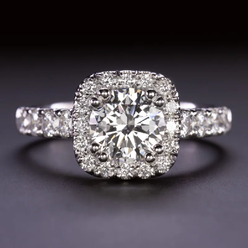 romantic engagement rings -2.36ct GIA CERTIFED F SI2 DIAMOND ENGAGEMENT RING PLATINUM HALO EXCELLENT CUT