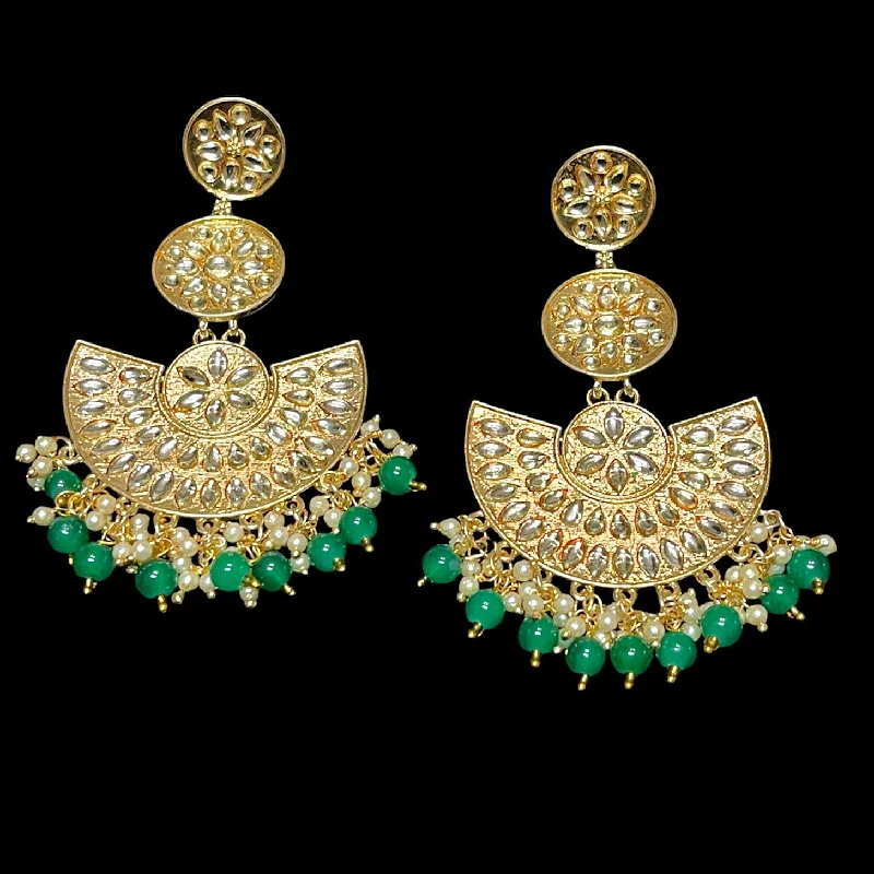 crystal earrings for women -Statement Long Kundan Earring