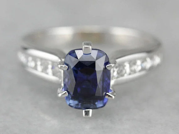 women’s engagement rings with gemstones -Modern High Quality Sapphire Engagement Ring