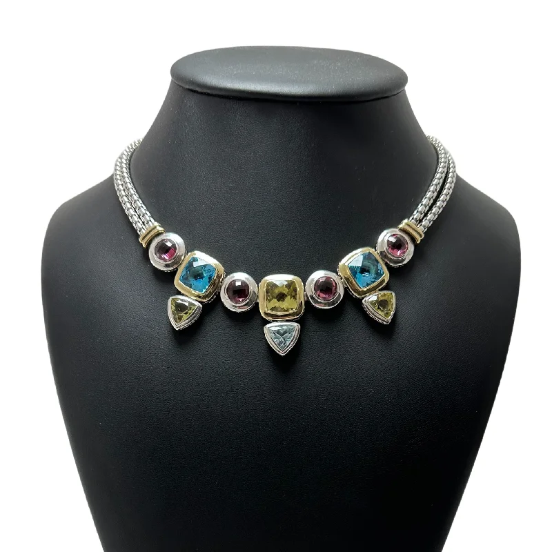 elegant necklaces for women -Estate David Yurman Albion Collection Multi-Stone Sterling and 18k Gold Necklace