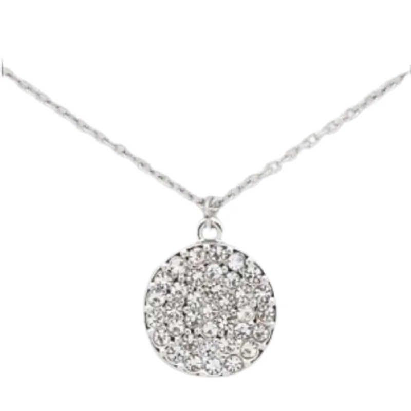 sparkling necklaces for women -Silver Round CZ Layers Necklace