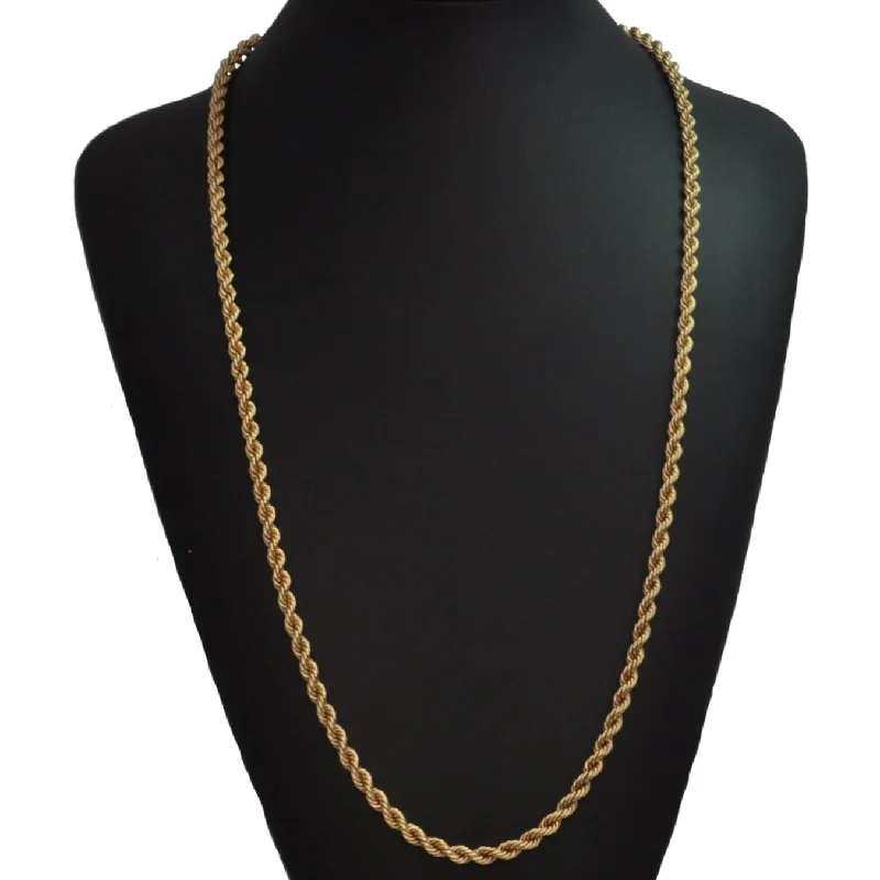 designer name necklaces for women -18K Yellow Gold Rope Link Necklace 30"